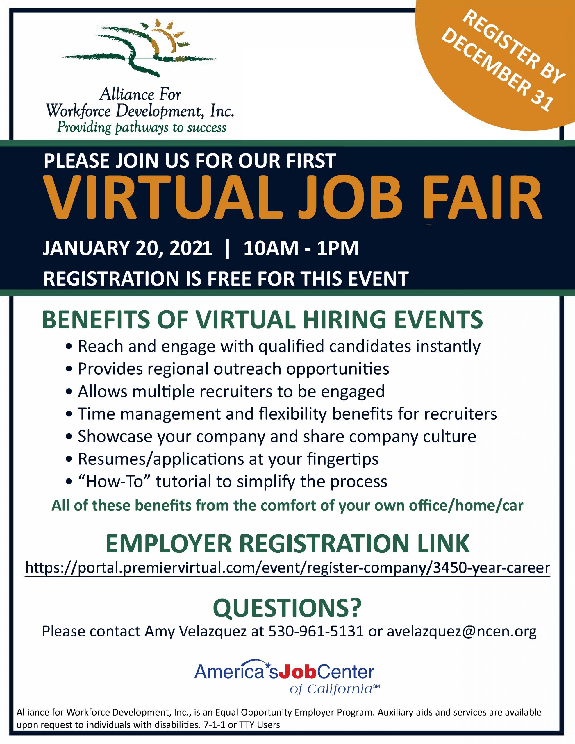 AFWD Virtual Job Fair Valley Contractors Exchange