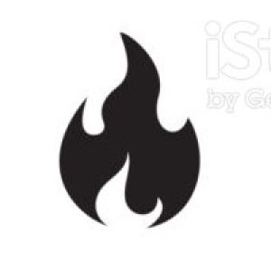 Black fire flame icon
