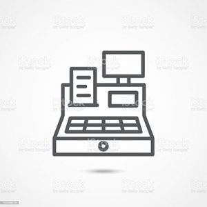 Black outline register icon